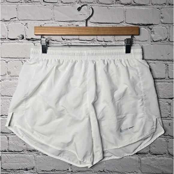 Nike Womens Dri Fit White Athletic Running Shorts Size Medium - Picture 1 of 12